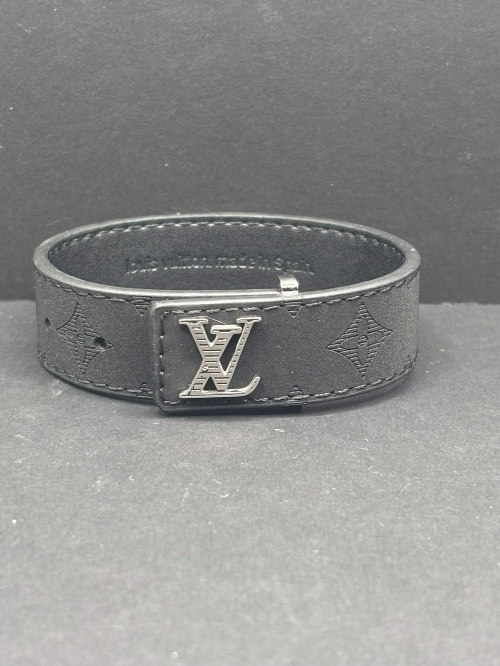 Louis Vuitton Bracelet Black Leather